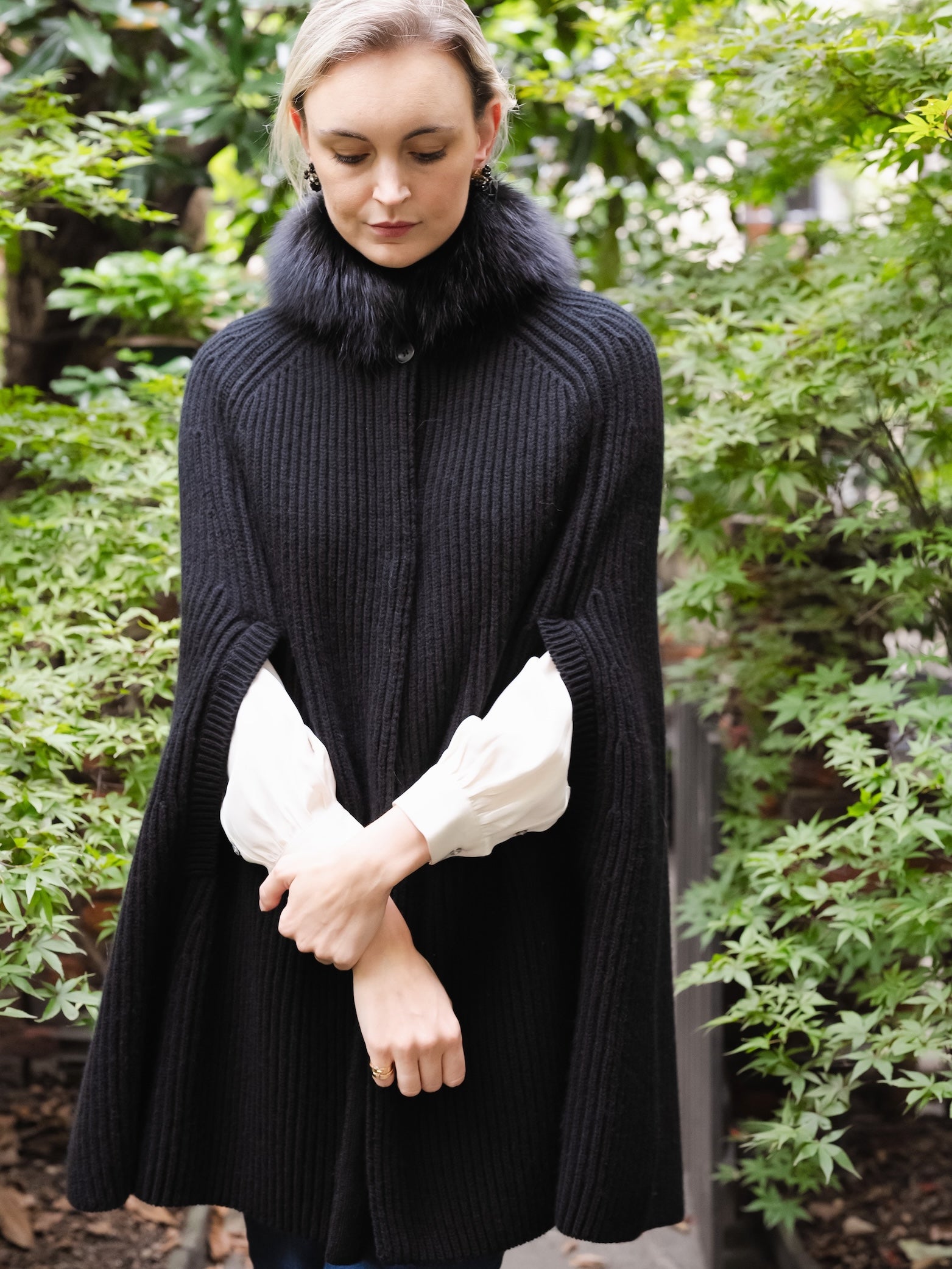 Cashmere and Fur Cape