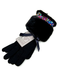 Cashmere Gloves with Fur Cuff