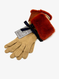 Cashmere Gloves with Fur Cuff