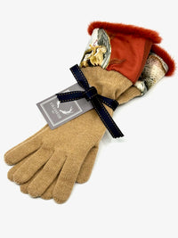 Cashmere Gloves with Fur Cuff