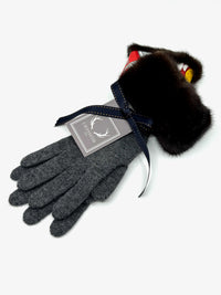 Cashmere Gloves with Fur Cuff