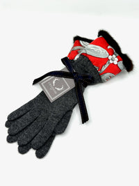 Cashmere Gloves with Fur Cuff