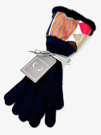 Cashmere Gloves with Fur Cuff