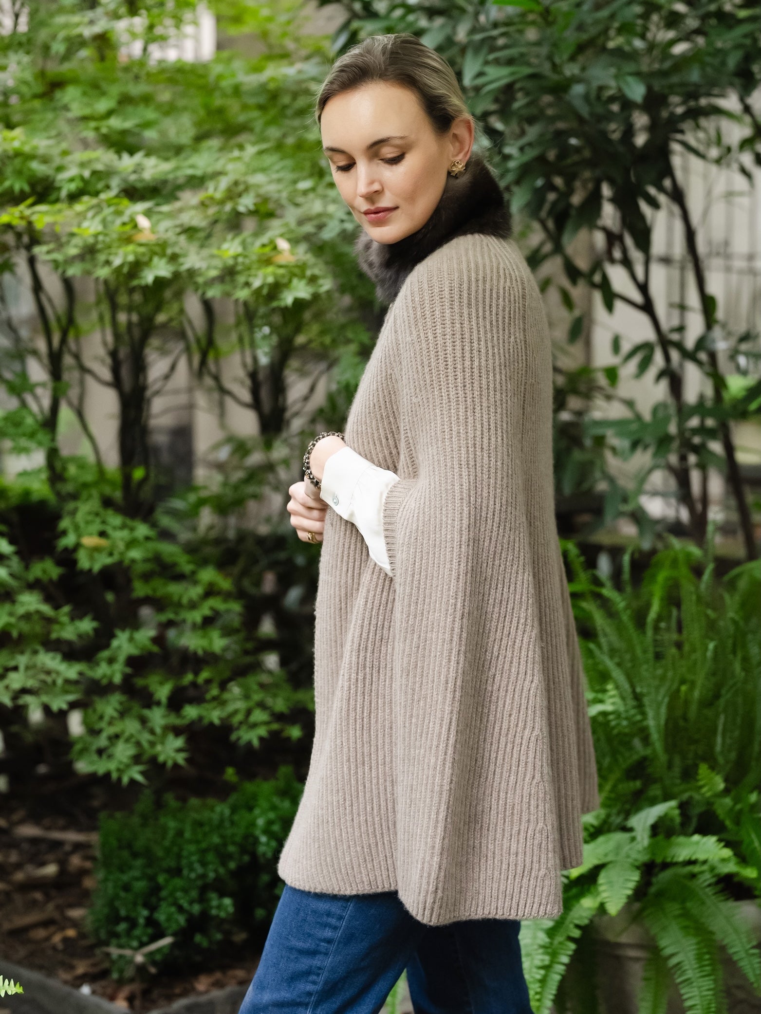 Cashmere and Fur Cape