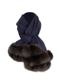 Cashmere Stole with Sable Trim