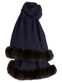 Cashmere Stole with Sable Trim