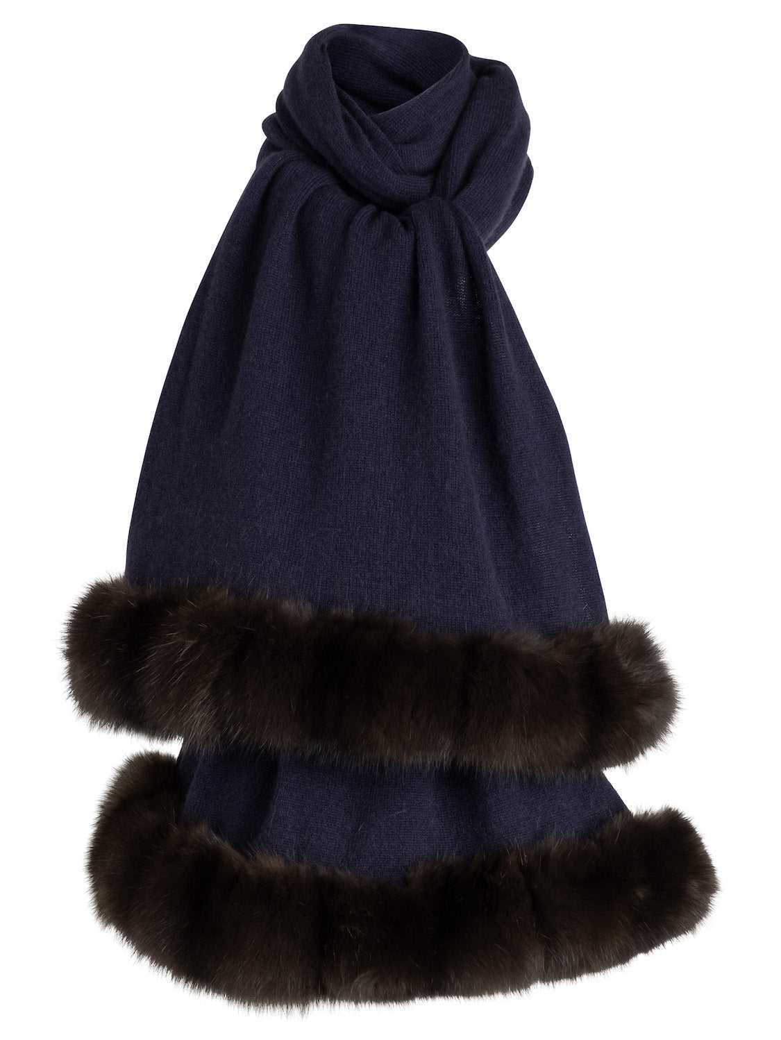 Cashmere Stole with Sable Trim