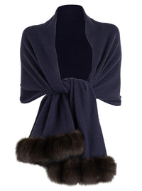 Cashmere Stole with Sable Trim