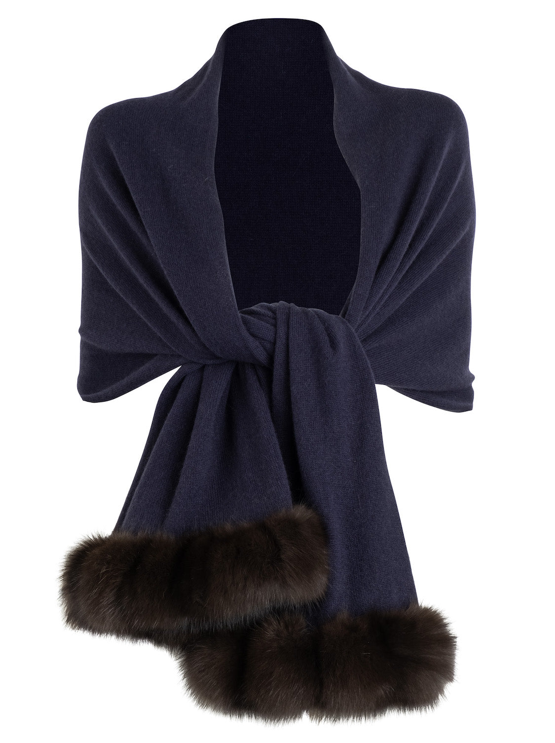 Cashmere Stole with Sable Trim