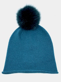 Cashmere and Fur Pompon Hat