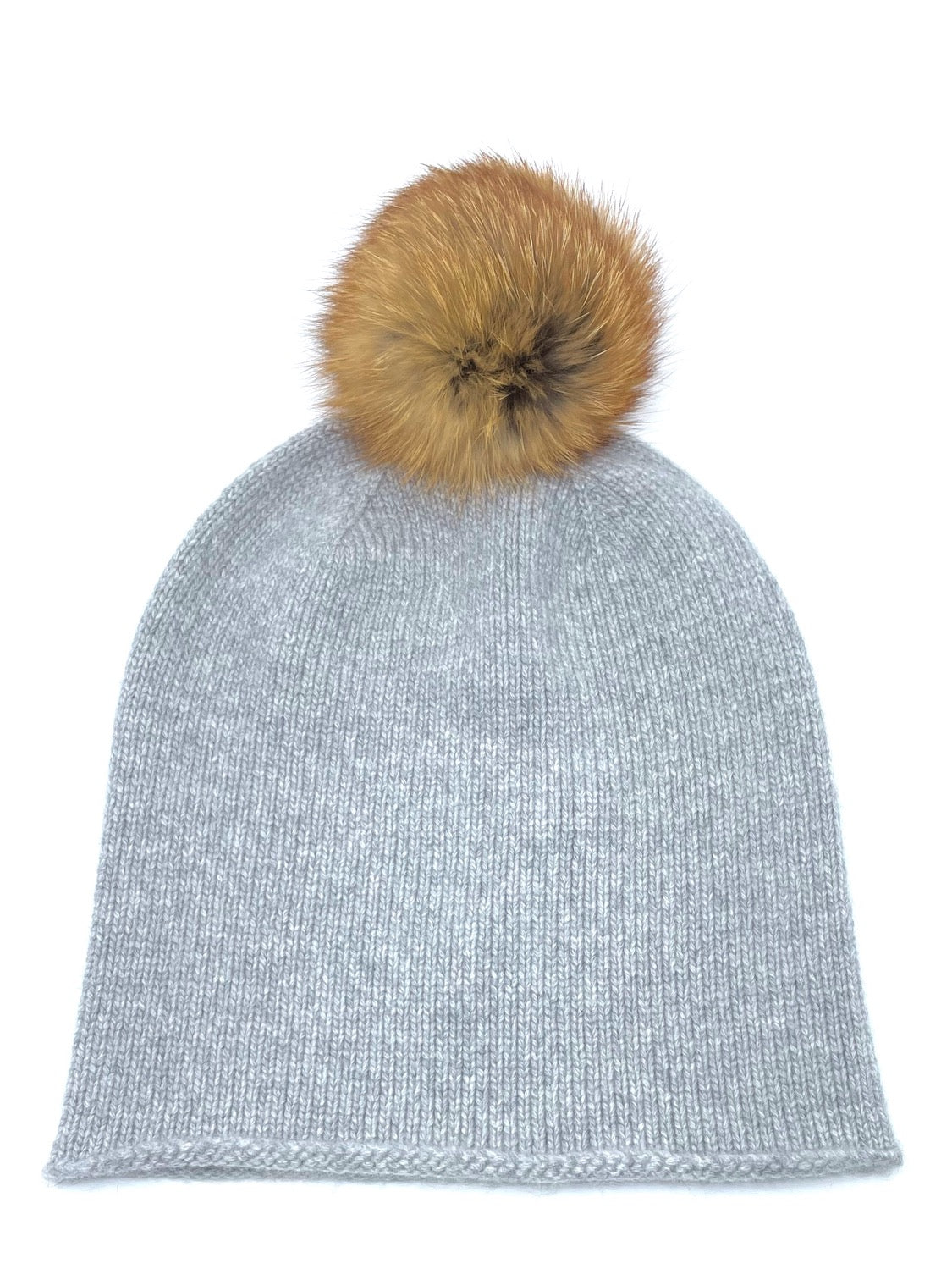 Cashmere and Fur Pompon Hat