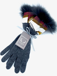 Cashmere Gloves with Fur Cuff