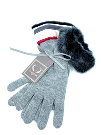 Cashmere Gloves with Fur Cuff