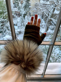 Cashmere Glovlettes with Fur Cuff
