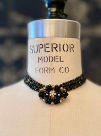 Jet Floral Choker, c1960s