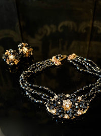 Jet Floral Choker, c1960s