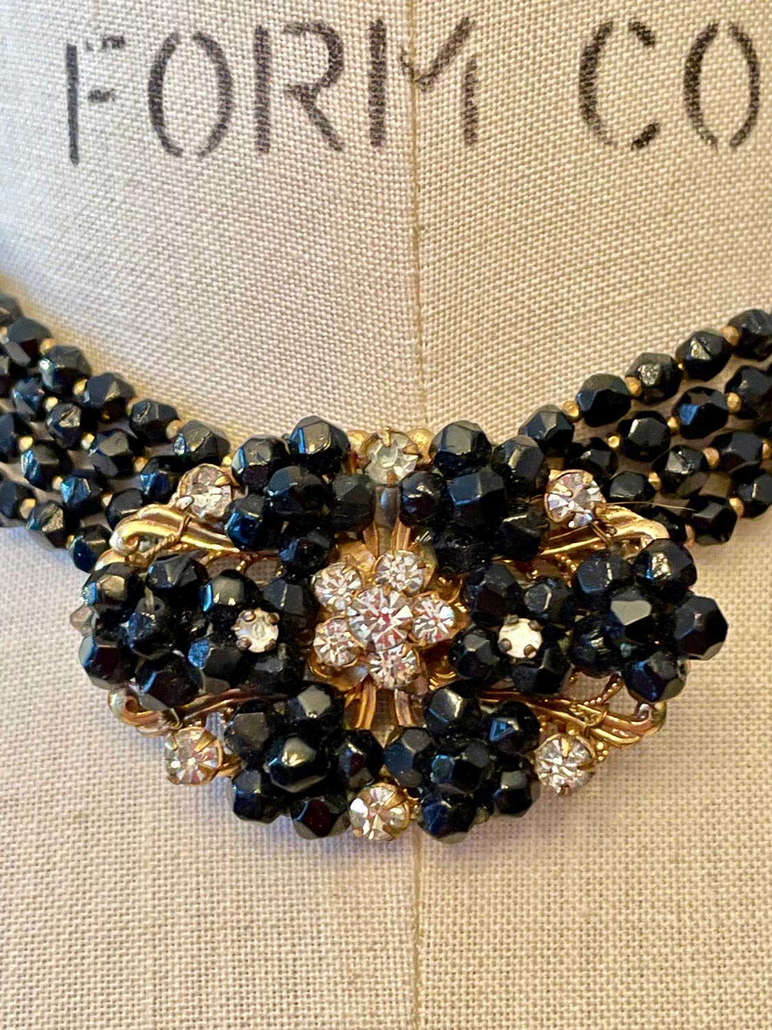 Jet Floral Choker, c1960s