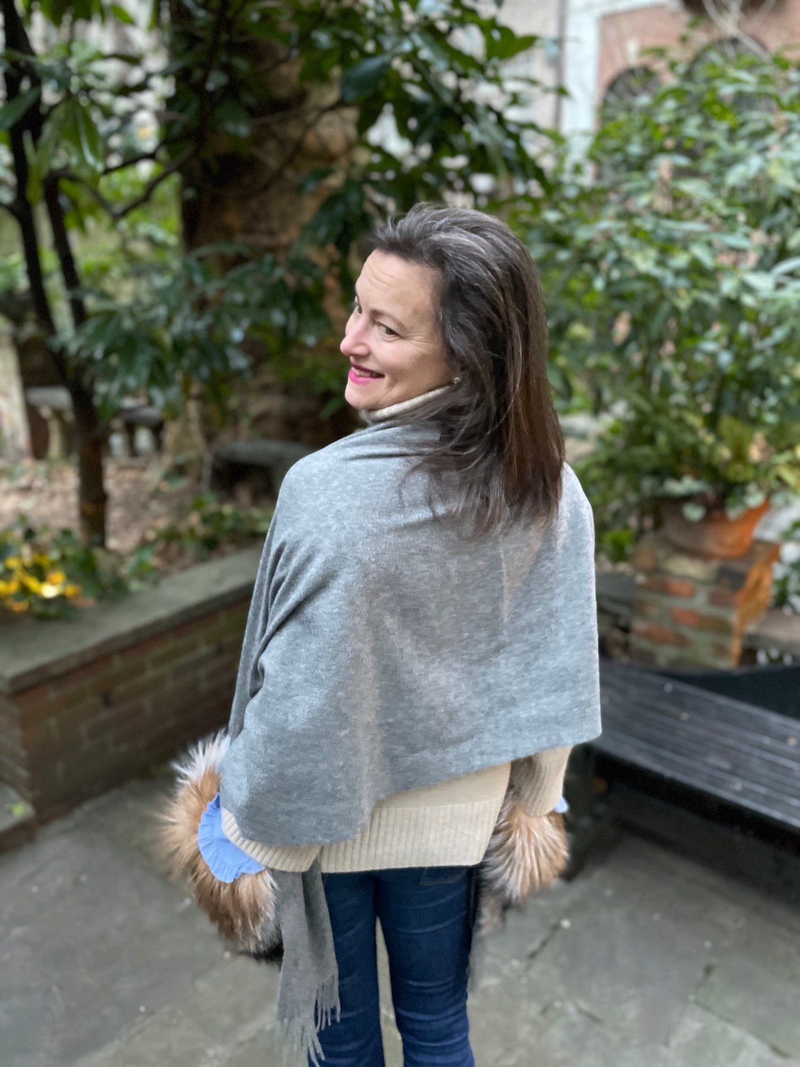 Cashmere and Fox Pocket Shawl