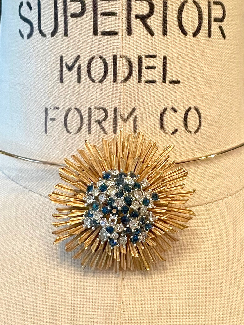 Starburst Rhinestone Brooch, c1960s
