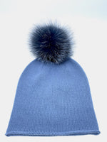 Cashmere and Fur Pompon Hat